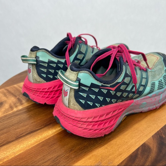 Hoka One One Speedgoat Pink Blue Women's Lace Up Athletic Shoes Size 9.5 - Picture 9 of 12